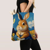 Starry Spring Bunny Tote Bag Tasche