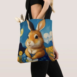Starry Spring Bunny Tote Bag Tasche