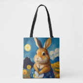 Starry Spring Bunny Tote Bag Tasche (Vorderseite)