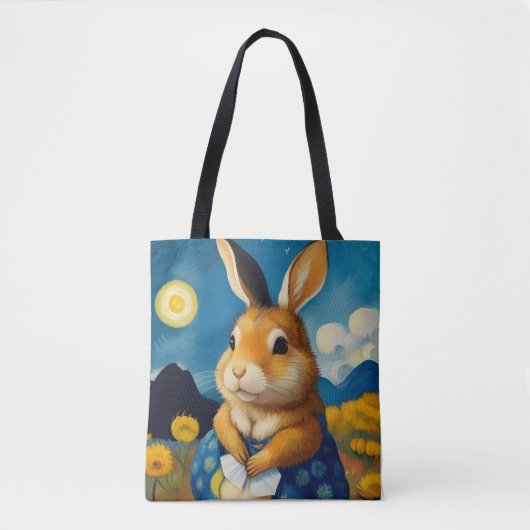 Starry Spring Bunny Tote Bag Tasche (Vorderseite)