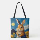 Starry Spring Bunny Tote Bag Tasche (Rückseite)