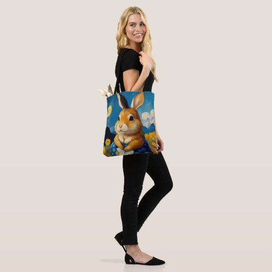 Starry Spring Bunny Tote Bag Tasche (Am Model)