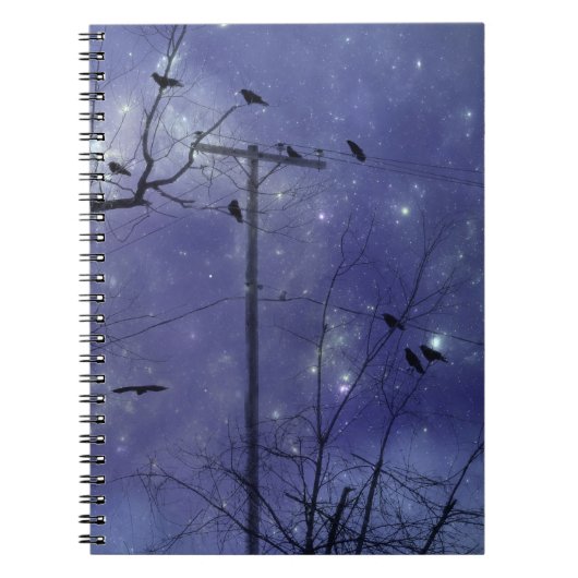 Starry Starry Night Crows Notizblock (Vorderseite)