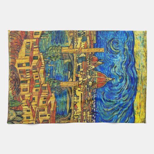 Starry Starry Night Florence Italien Geschirrtuch (Horizontal)