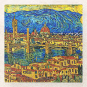 Starry Starry Night Florence Italien Glasuntersetzer (Vorderseite)