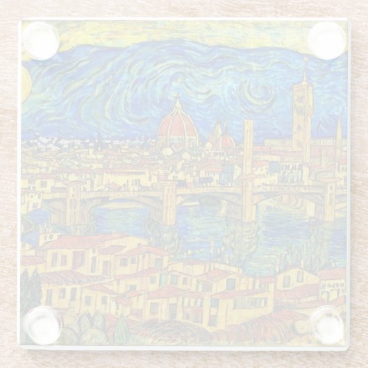 Starry Starry Night Florence Italien Glasuntersetzer (Rückseite)