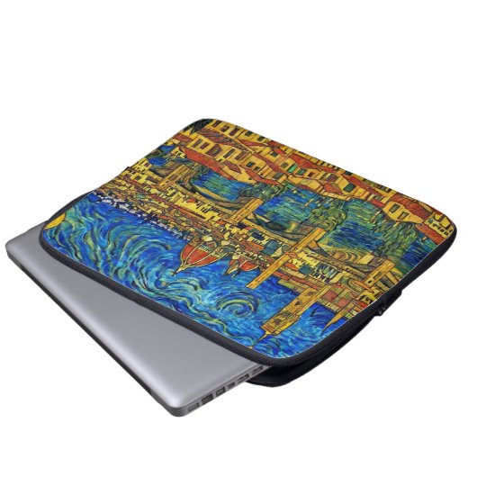 Starry Starry Night Florence Italien Laptopschutzhülle (Vorne Knopf)