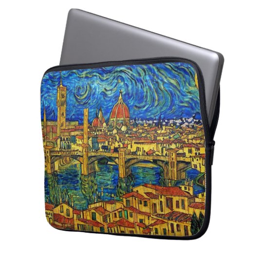 Starry Starry Night Florence Italien Laptopschutzhülle (Vorderseite Links)