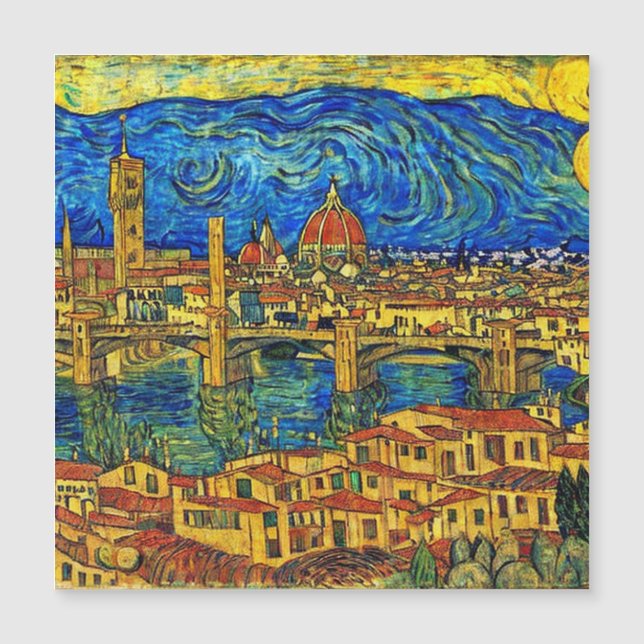 Starry Starry Night Florence Italien Magnetkarte (Vorderseite)