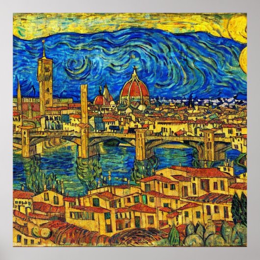 Starry Starry Night Florence Italien Poster (Vorne)