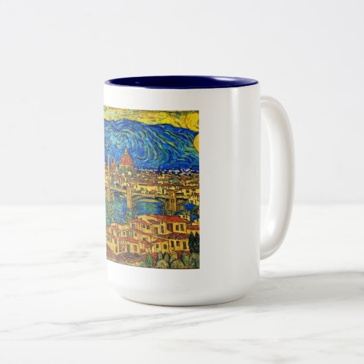 Starry Starry Night Florence Italien Zweifarbige Tasse (VorderseiteRechts)