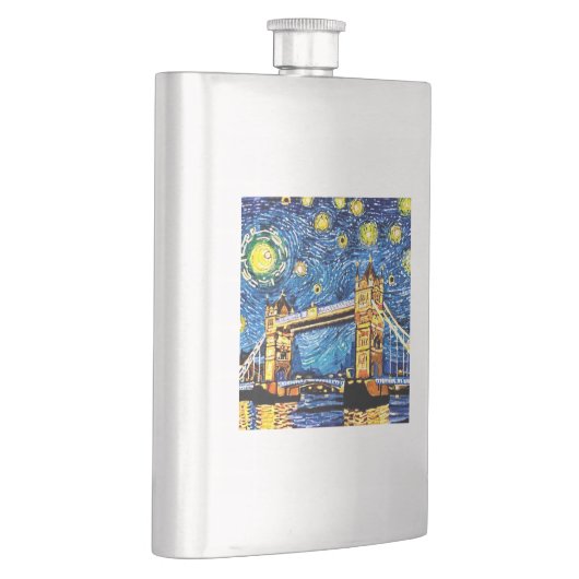 Starry Starry Night London England Flachmann (Rechts)