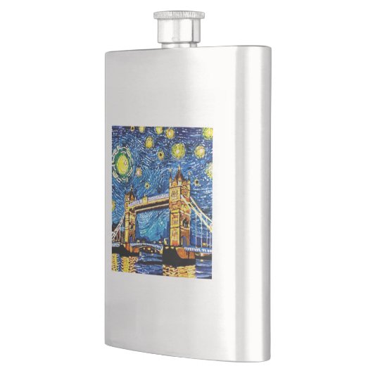 Starry Starry Night London England Flachmann (Links)