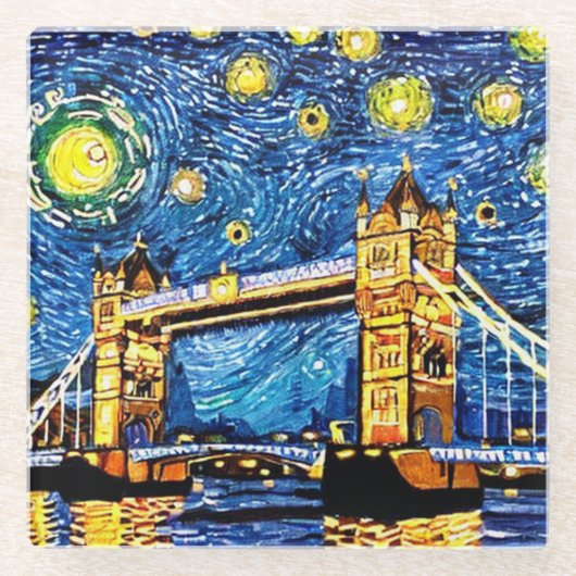 Starry Starry Night London England Glasuntersetzer (Vorderseite)