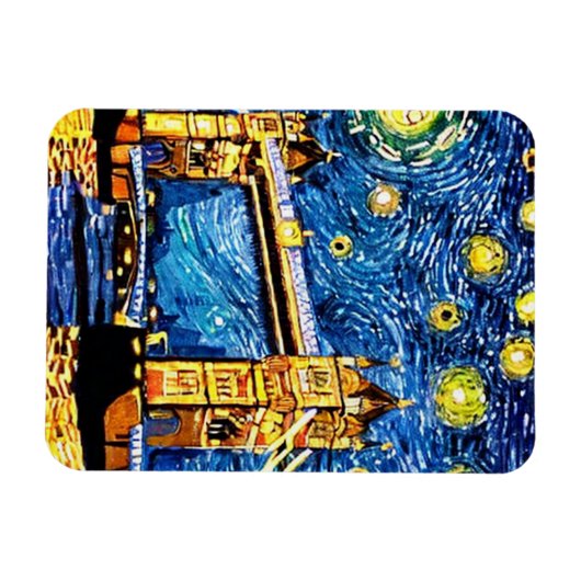 Starry Starry Night London England Magnet (Horizontal)