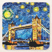 Starry Starry Night London England Rechteckiger Pappuntersetzer (Vorderseite)
