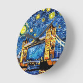 Starry Starry Night London England Runde Wanduhr (Winkel)