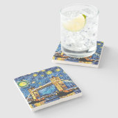 Starry Starry Night London England Steinuntersetzer (Seitenansicht)