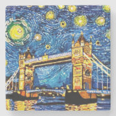 Starry Starry Night London England Steinuntersetzer (Vorderseite)