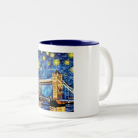 Starry Starry Night London England Zweifarbige Tasse (VorderseiteRechts)
