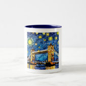Starry Starry Night London England Zweifarbige Tasse (Mittel)