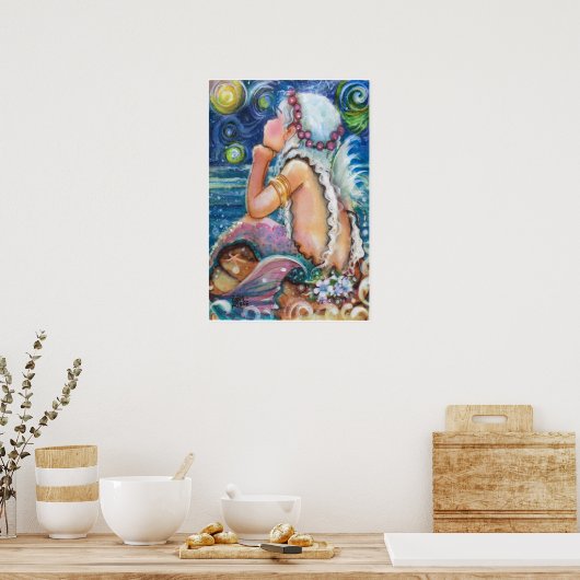 Starry, Starry Night Mermaid Poster (Küche)