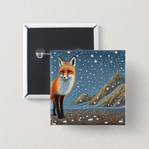 Starry Starry Night Storybook Fox Button