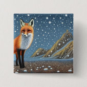 Starry Starry Night Storybook Fox Button (Vorderseite)
