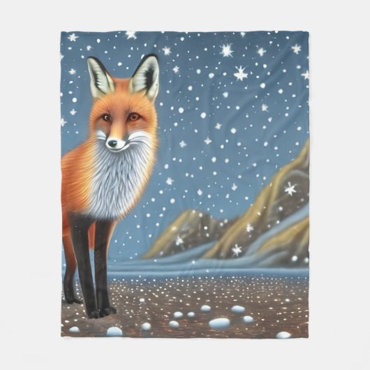 Starry Starry Night Storybook Fox Fleecedecke (Vorderseite)