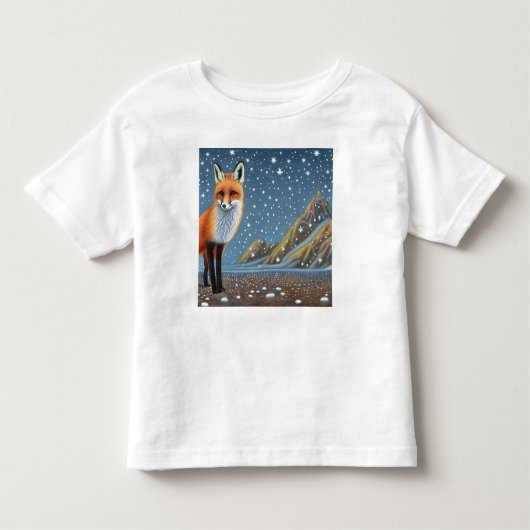 Starry Starry Night Storybook Fox Kleinkind T-shirt (Vorderseite)