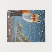 Starry Starry Night Storybook Fox Wandteppich (Vorderseite (Horizontal))