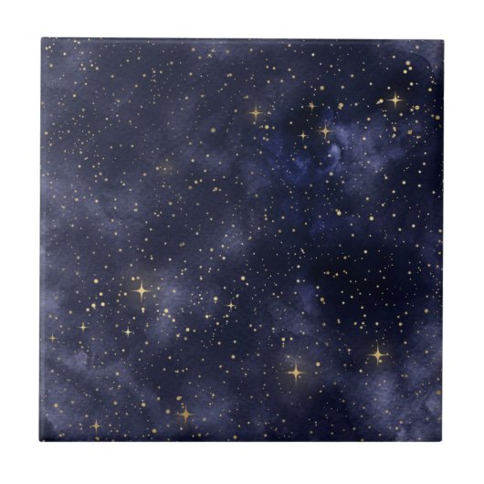 Starry Starry Night Watercolor Fliese (Vorderseite)