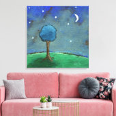 Starry Starry Night, Whimsical Tree Landschaft Kun Leinwanddruck (Insitu (Wohnzimmer))