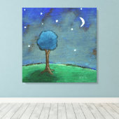 Starry Starry Night, Whimsical Tree Landschaft Kun Leinwanddruck (Insitu (Holzboden))