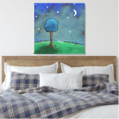 Starry Starry Night, Whimsical Tree Landschaft Kun Leinwanddruck (Insitu (Schlafzimmer))