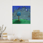 Starry Starry Night, Whimsical Tree Landschaft Kun Poster (Küche)