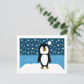 Starry Starry Penguin Holiday Postcard Feiertagspostkarte (Stehend Vorderseite)