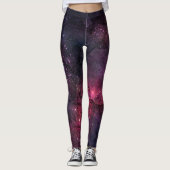 Starry Stars Outer Space Galaxy Planetary Pattern Leggings (Vorderseite)