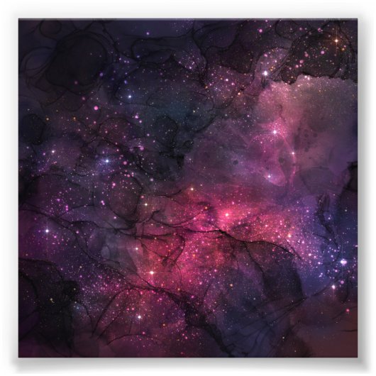 Starry Stars Weltraumgalaxie Planetenmuster Fotodruck (Vorne)