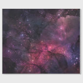 Starry Stars Weltraumgalaxie Planetenmuster Geschenkpapier (Flach)