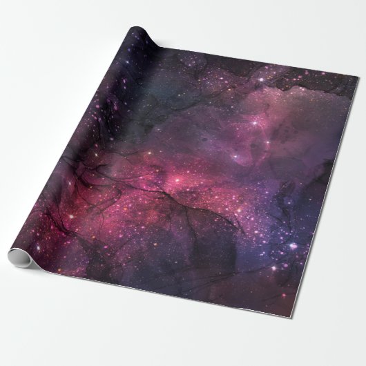 Starry Stars Weltraumgalaxie Planetenmuster Geschenkpapier (Ungerollt)