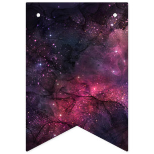 Starry Stars Weltraumgalaxie Planetenmuster Wimpelkette