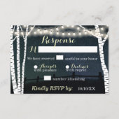 Starry String Light Birch Tree Wedding RSVP Cards (Vorderseite)