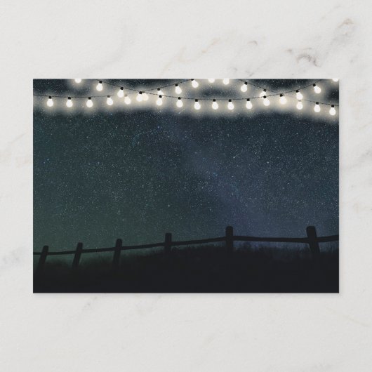 Starry String Light Birch Tree Wedding RSVP Cards (Rückseite)
