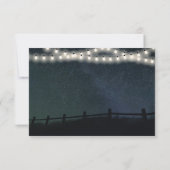 Starry String Light Birch Tree Wedding RSVP Cards Karte (Rückseite)