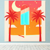 Starry Summer Palm Ice Oase Leinwanddruck (Insitu (Holzboden))