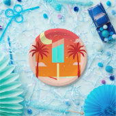 Starry Summer Palm Ice Oase Pappteller (Party)