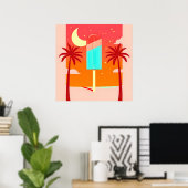Starry Summer Palm Ice Oase Poster (Heimbüro)