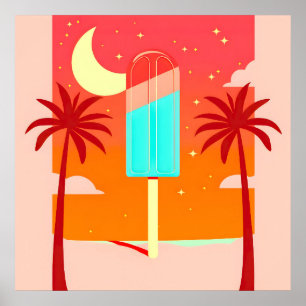 Starry Summer Palm Ice Oase Poster