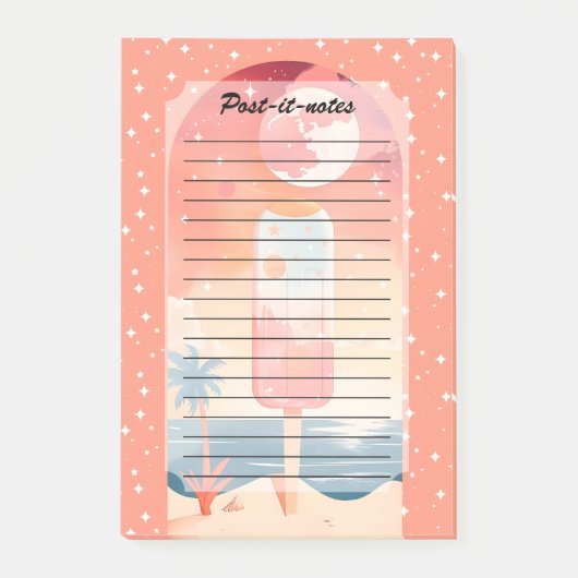 Starry Summer Tropical Night Post-it Klebezettel (Vorderseite)